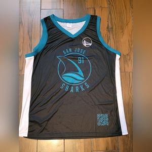San Jose Sharks interactive basketball jersey.